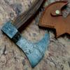 Axe Damascus Steel 15" Natural Wood Handle Axe/Hand Forged Woodsman Axe view 3