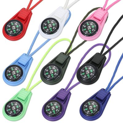 18 Pieces Multi-Color Mini Survival Compass Outdoor Camping Hiking Pocket Compass Liquid Filled Mini Compbum on Cord for Emergency Survival Kits Watchband Paracord Bracelet Necklace Key Chain