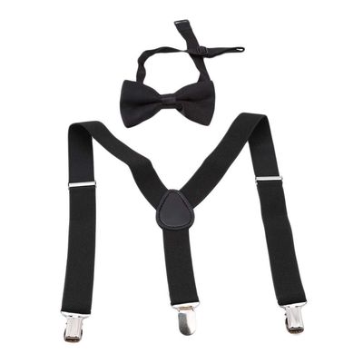 LIUCM Lovely Kids Adjustable Clip-On Braces Boys Girls Y-Back Suspender Child Elastic(Black)
