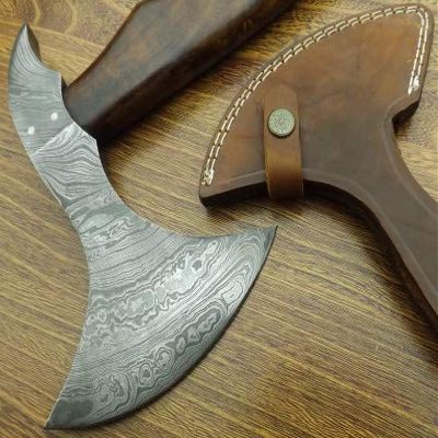 Axe Damascus Steel 20" Rose Wood Handle Axe/Hand Forged Woodsman Axe
