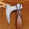 Axe Damascus Steel 23" Natural Wood Handle Axe/Hand Forged Woodsman Axe view 4