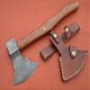 Axe Damascus Steel 15" Rose Wood Handle Axe/Hand Forged Woodsman Axe view 2