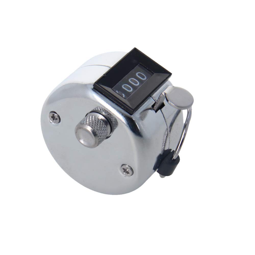 Utoolmart 4 Digit Number Clicker Golf Manual Hand Tally Mechanical Palm Click Counter Silver Tone Black 1pcs