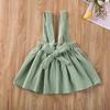 One opening Cute Baby Girl Corduroy Skirt Dress Infant Toddler Suspender Straps Casual Skirt Sundress Spring Summer Clothes (Light Green, 4-5T) view 2