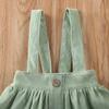 One opening Cute Baby Girl Corduroy Skirt Dress Infant Toddler Suspender Straps Casual Skirt Sundress Spring Summer Clothes (Light Green, 4-5T) view 3