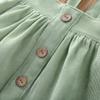 One opening Cute Baby Girl Corduroy Skirt Dress Infant Toddler Suspender Straps Casual Skirt Sundress Spring Summer Clothes (Light Green, 4-5T) view 4