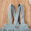 One opening Cute Baby Girl Corduroy Skirt Dress Infant Toddler Suspender Straps Casual Skirt Sundress Spring Summer Clothes (Green, 1-2T) view 3