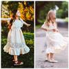 fioukiay Toddler Girl-Wedding-Princess-Maxi-Dress Boho Off Shoulder Lace Ruffle Dress Gowns Holiday Dresses (Off White/Beige, 2/3T) view 2