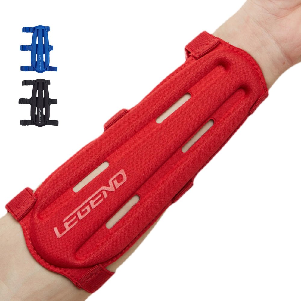 LEGEND Armguard XT Archery Arm Guard - Vented Design in Thermo Shaped EVA Foam - Forearm Guards with Full Coverage & Protection - Adjustable Elastic Straps with Quick-Release Buckles - Red - M