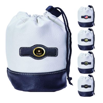 Clip Wipes Army Golf Pouch with Drawstrings (White-Star)