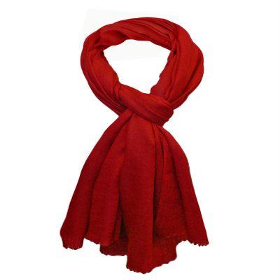 Ayurvastram Soft Gauze Woven Pure CashmereScarf, Wrap, Stole, 28X80: Scarlet