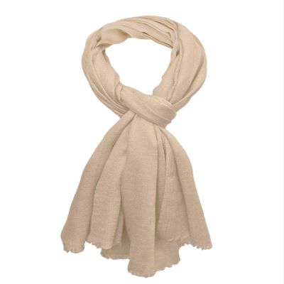 Ayurvastram Soft Gauze Woven Pure CashmereScarf, Wrap, Stole, 28X80: Beige