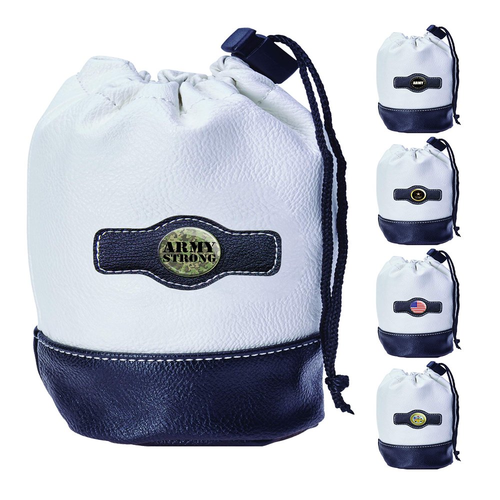Clip Wipes Army Golf Pouch with Drawstrings (White-Strong)