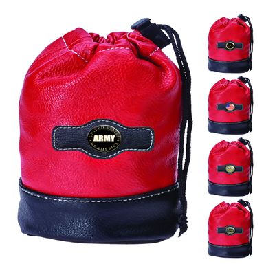 Clip Wipes Army Golf Pouch with Drawstrings (Red-Black)