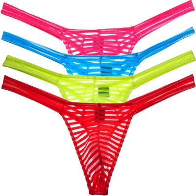 Jaxu Men's Sexy Transparent Thong Underwear Low Rise See Through G-string