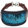 Showman Medium Leather Wither Strap w/Teal & Silver Sequins view 1