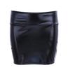 Aislor Women's Shiny Metallic Patent Leather Slim Fit Bodycon Mini Pencil Skirt Party Clubwear Black One Size view 4