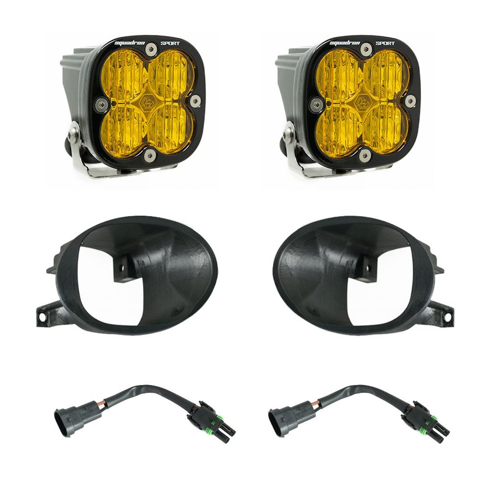 Baja Designs Squadron Sport LED Fog Pocket Light Kit for Mercedes Benz Sprinter Van 1500/2500/3500 2019+ (Wide Cornering; Amber)