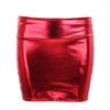 Aislor Women's Shiny Metallic Patent Leather Slim Fit Bodycon Mini Pencil Skirt Party Clubwear Red One Size view 3