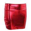 Aislor Women's Shiny Metallic Patent Leather Slim Fit Bodycon Mini Pencil Skirt Party Clubwear Red One Size view 4