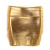 Aislor Women's Shiny Metallic Patent Leather Slim Fit Bodycon Mini Pencil Skirt Party Clubwear Gold One Size view 4