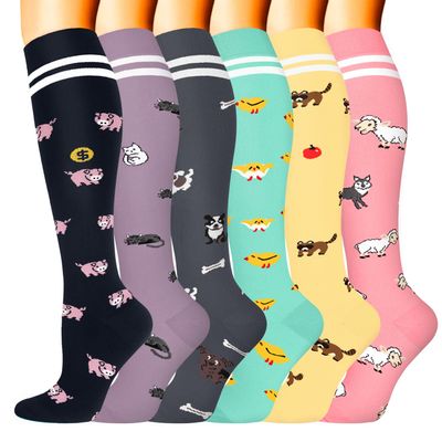Sooverki Compression Socks for Women & Men 6 Pairs is Best Supportive Knee High Stockings for Circulation, Travel, Nurses