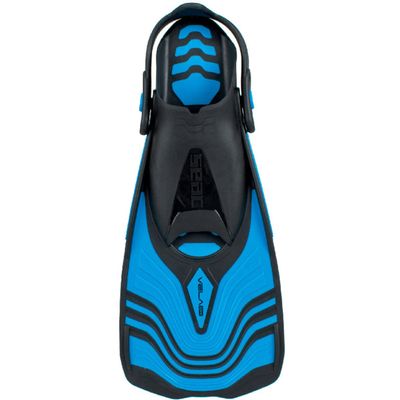 SEAC Vela OH, Snorkeling and Pool Swimming Short Fins with Adjustable Strap, Blue, 6-8us