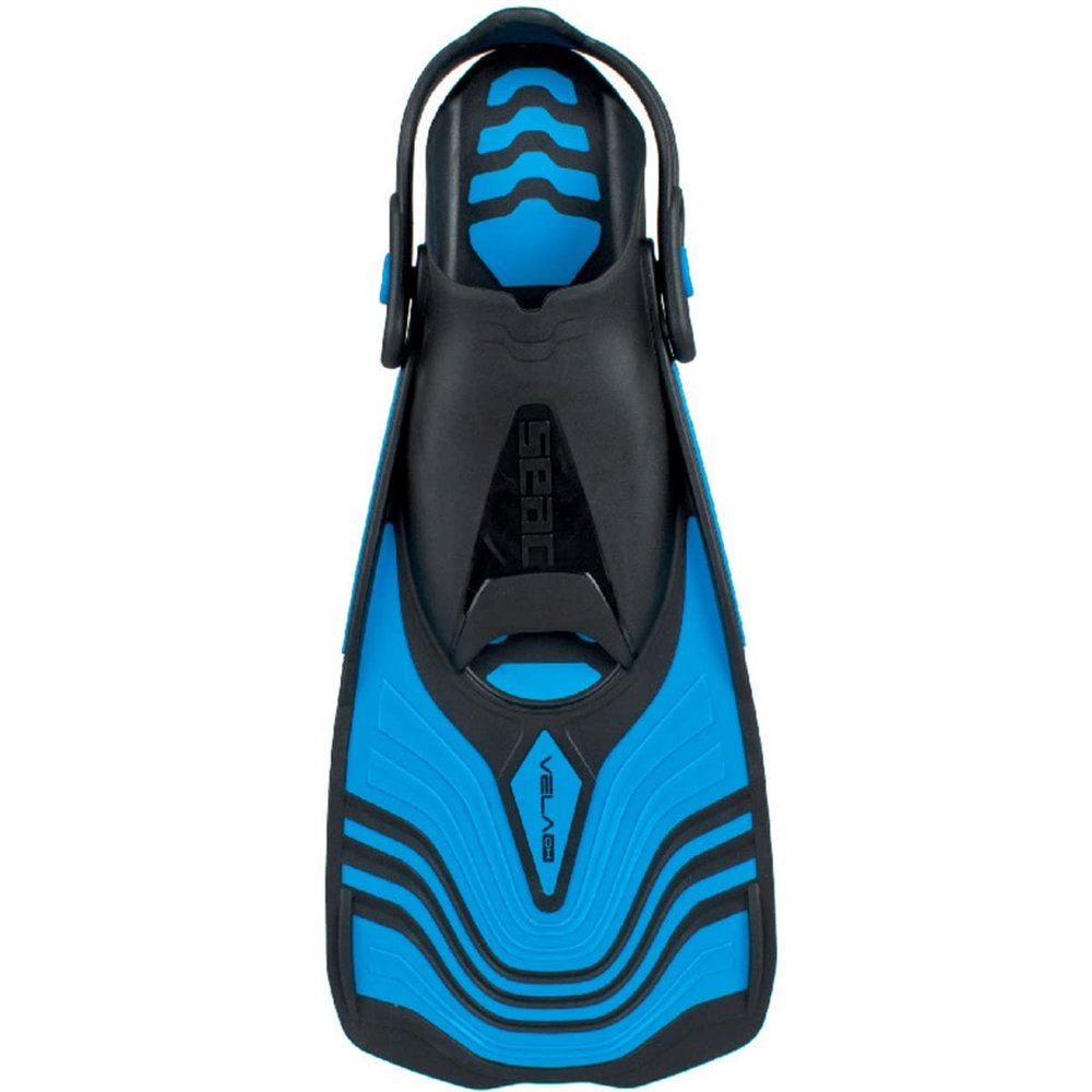 SEAC Vela OH, Snorkeling and Pool Swimming Short Fins with Adjustable Strap, Blue