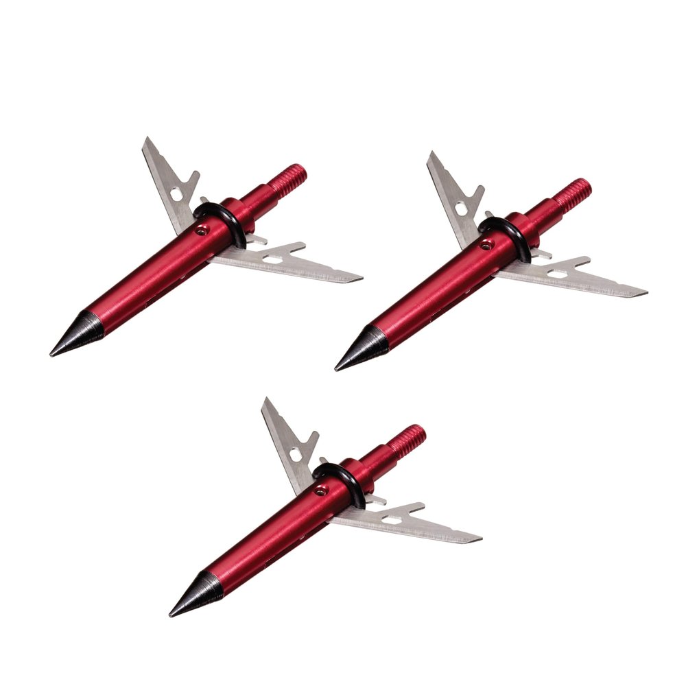 Allen Company Stryke Therm-X 2 Blade Expandable Broadhead, 100-Grain, 3-Pack, Red, One Size, (14676)