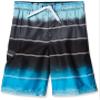 Kanu Surf Boys, Barracuda Quick Dry UPF 50+ Beach Swim Trunk, Apollo Black/Aqua, 7 view 1