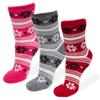American Mammoth 3 Pairs Cozy Cabin Socks for Women - Aloe Infused Fuzzy Fluffy Comfortable Socks, Christmas Lights, Medium view 1