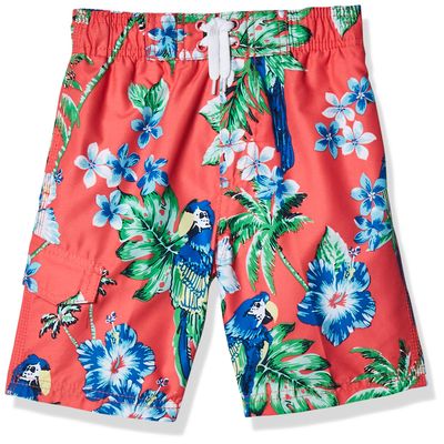 Kanu Surf Boys, Specter Quick Dry UPF 50+ Beach Swim Trunk, Fiji Coral, 4T