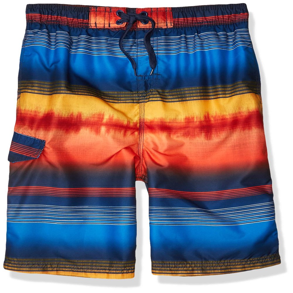 Kanu Surf Boys, Viper Quick Dry UPF 50+ Beach Swim Trunk, Nova Navy/Orange, 4T