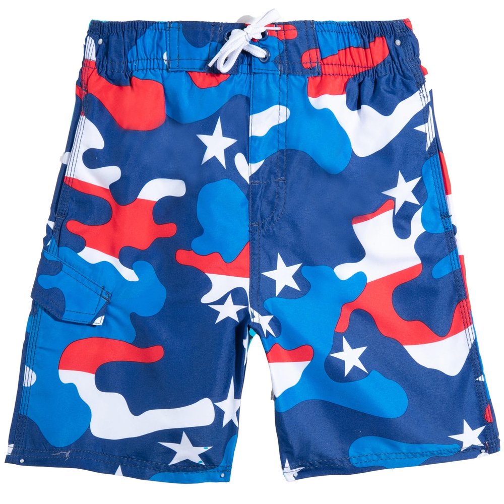 Camo Flag Swim Trunks