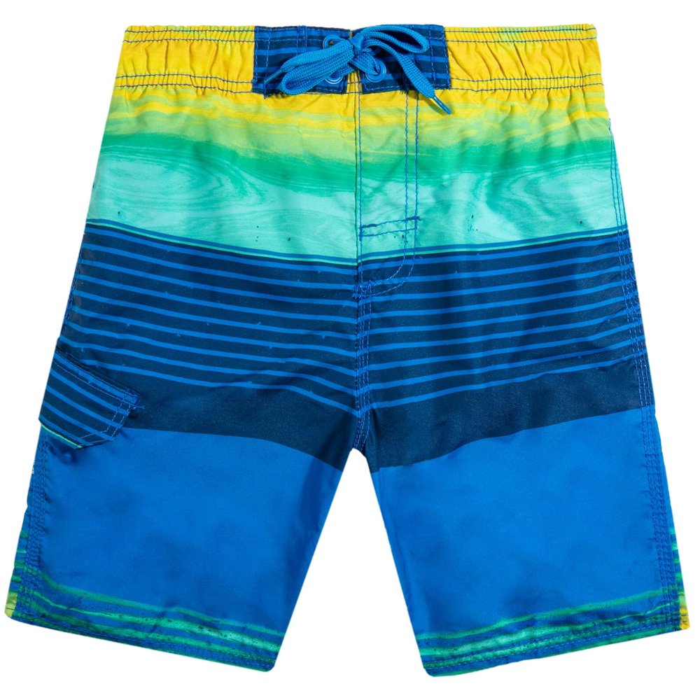 Kanu Surf Boys Reflection Quick Dry UPF 50+ Beach Swim Trunk, Moonbeam Royal, 3T