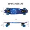 ChromeWheels Skateboards 22 inch Complete Skateboard Deck Mini Cruiser for Kids Boys Girls Youths Beginners, Starry Sky view 4