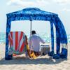 AMMSUN Beach Cabana, 6.2'6.2' Beach Canopy, Easy Set up and Take Down, Cabana Tent with Sand Pockets, Instant Sun Shade with Side Wall, Coral Tropical view 1