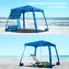 AMMSUN Beach Cabana, 6.2'6.2' Beach Canopy, Easy Set up and Take Down, Cabana Tent with Sand Pockets, Instant Sun Shade with Side Wall, Coral Tropical view 2