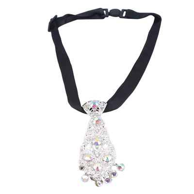Sperrins Crystal Rhinestone Small Necktie Adjustable Bowtie Formal Wedding Party Bow Ties,Color2
