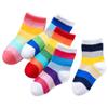 Colorful Childhood Toddlers Boys Girls Rainbow Stripe Socks Kids Multi-colors Cotton Crew Socks Size 6-8 Years view 1