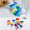 Colorful Childhood Toddlers Boys Girls Rainbow Stripe Socks Kids Multi-colors Cotton Crew Socks Size 6-8 Years view 2