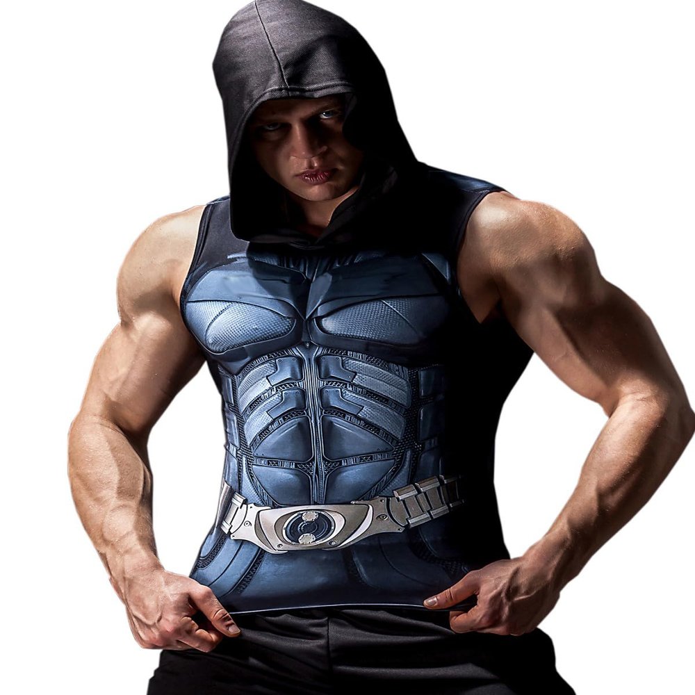 Red Plume Mens Sleeveless Hoodie Men/Gym Tank Tops Bodybuilding Sleeveless Workout Hoodie Muscle Cut Off Sweatshirt for Men (Blue, M)