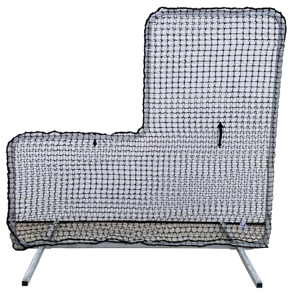 Professional L-Screen Baseball Safety Frame & Net Pitcher (7' x 7' L-Screen #42/60ply)