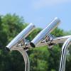 Marinebaby (2X) 316 Stainless Tournament Style Boat Fishing Holder Clamp on Fishing Rod Holder for Boat 1-1/4" to 2" Rail Gimbal Pin at Bottom view 1