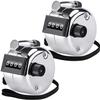 KTRIO Clicker Counter, 2 Pack Metal Tally Counter 4-Digit Number Count Clicker Counter, Pitch Counter Hand Mechanical Counters Clickers for Coaching, Knitting, People, Lap, Fishing, Golf & Row, Silver view 1