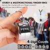 KTRIO Clicker Counter, 2 Pack Metal Tally Counter 4-Digit Number Count Clicker Counter, Pitch Counter Hand Mechanical Counters Clickers for Coaching, Knitting, People, Lap, Fishing, Golf & Row, Silver view 3