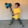 Inflatable Weapons - Diamond Swords, Axes & Hatchet - Mine Pixel Craft - Blow Up Party Favors - Gift Bags - Pool Parties - Costumes - for Boys & Girls - 6 Pack, 2 Each view 2