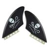 AQUBONA Twin Keel Fins - Twin Fin Fish Surfboard Fins Twin Keels - Smooth Fiberglass Flex (Skull) view 4