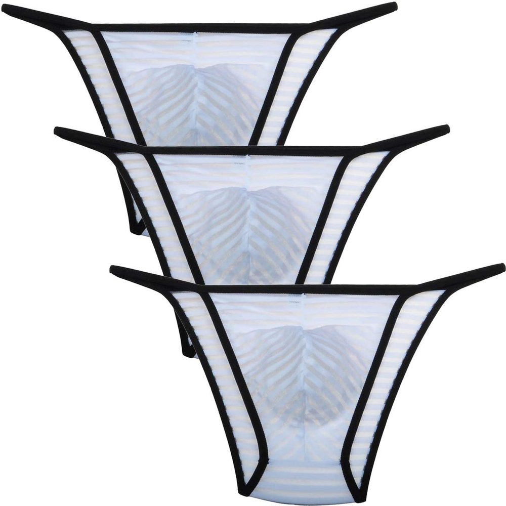 Jaxu 3-Pack Sexy Men's Soft Smooth Silky Bulge Bikini Contoured Pouch Briefs Underwear