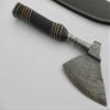 Handmade Damascus Viking Axe, Bearded Axe Chopping Axe,11" Buffalo Horn Handle Axe. Hand Forged Woodsman Axe view 1